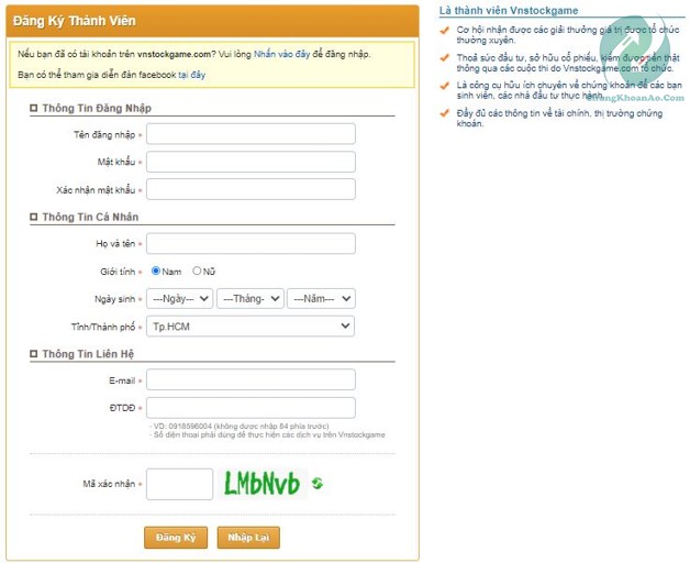 đăng ký vnstockgame