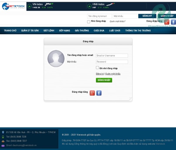 đăng ký chứng khoán ảo vietstock