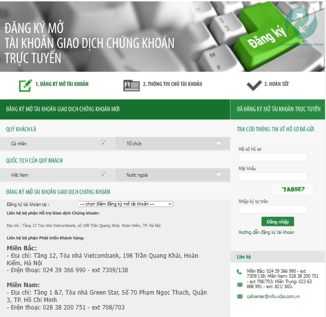 mở tài khoản chứng khoán vietcombank