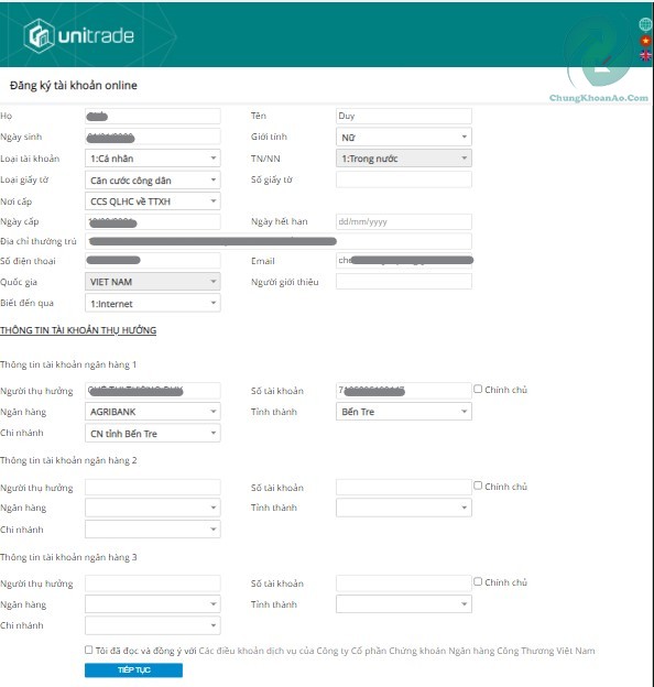 mở tài khoản chứng khoán vietinbank