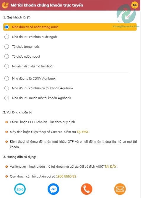 mở tài khoản chứng khoán agribank trực tuyến