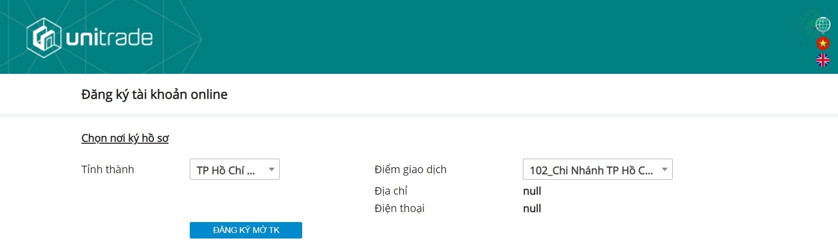 đăng ký tài khoản chứng khoán vietinbank