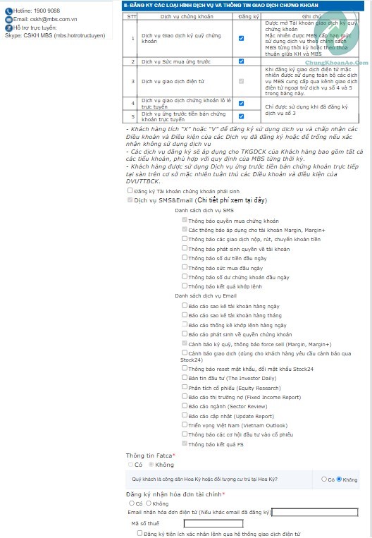 Đăng ký dịch vụ chứng khoán mbbank