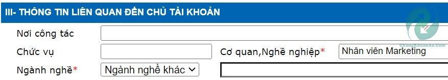 Thông tin liên quan đến chủ tài khoản MBS