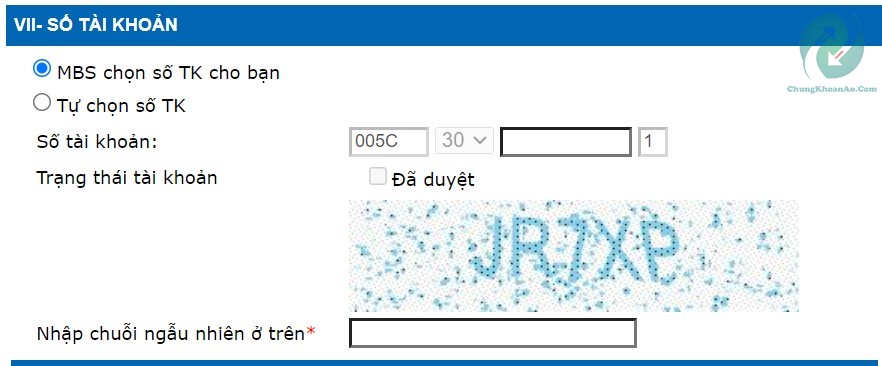 Chọn số tài khoản chứng khoán MBBank số đẹp