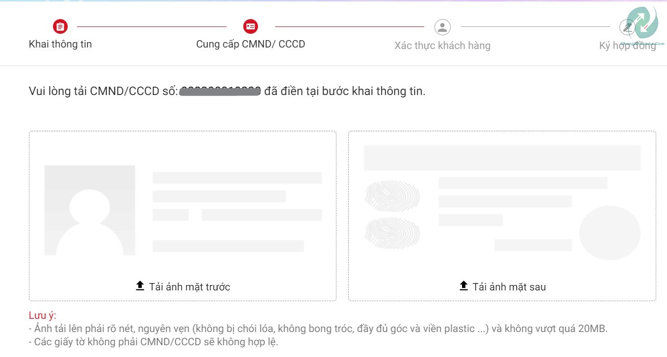 Chụp ảnh CMND hoặc CCCD