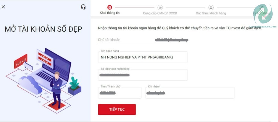 thông tin cá nhân đăng ký tài khoản chứng khoán techcombank
