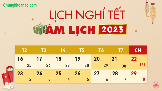 lịch nghỉ tết âm 2023