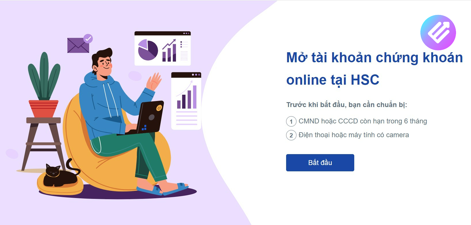 mở tài khoản chứng khoán hsc